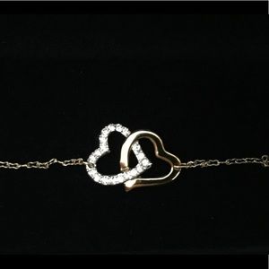 New Swarovski Gold and Crystal Heart Bracelet
